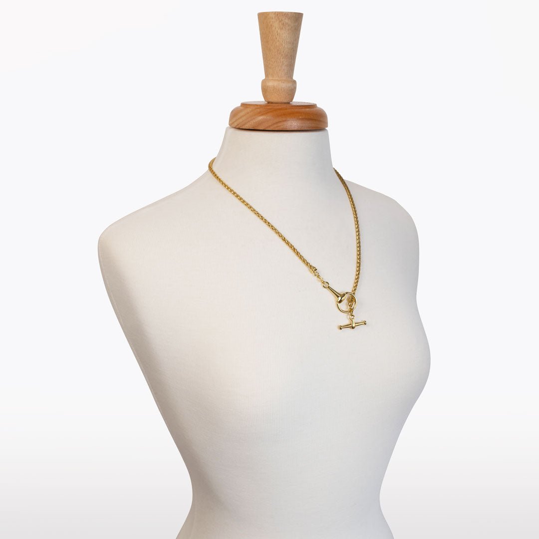 Odeza - Horse Bit Toggle Equestrian Necklace in Gold
