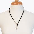 Odeza - Horse Bit Toggle Equestrian Necklace Black and Silver
