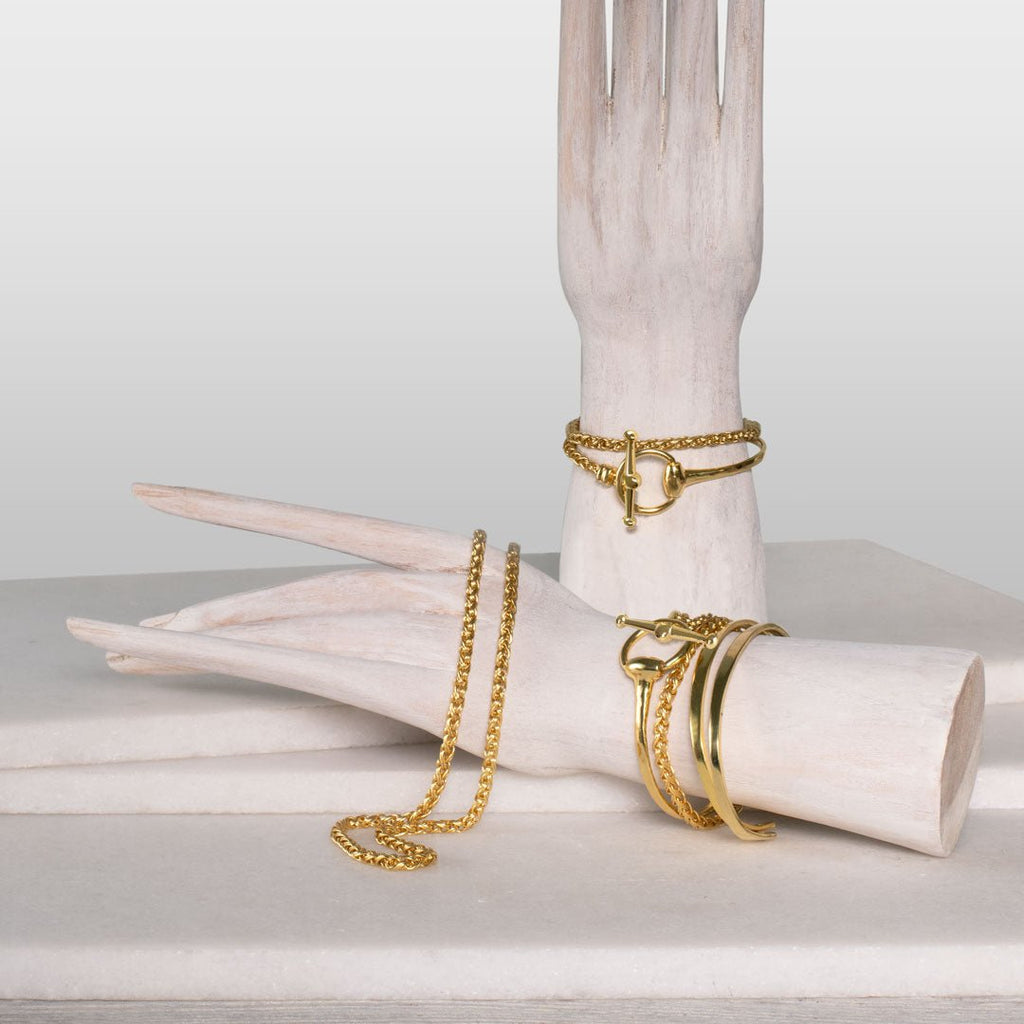 Odeza - Wrap Around Horse Bit Bracelet in Gold