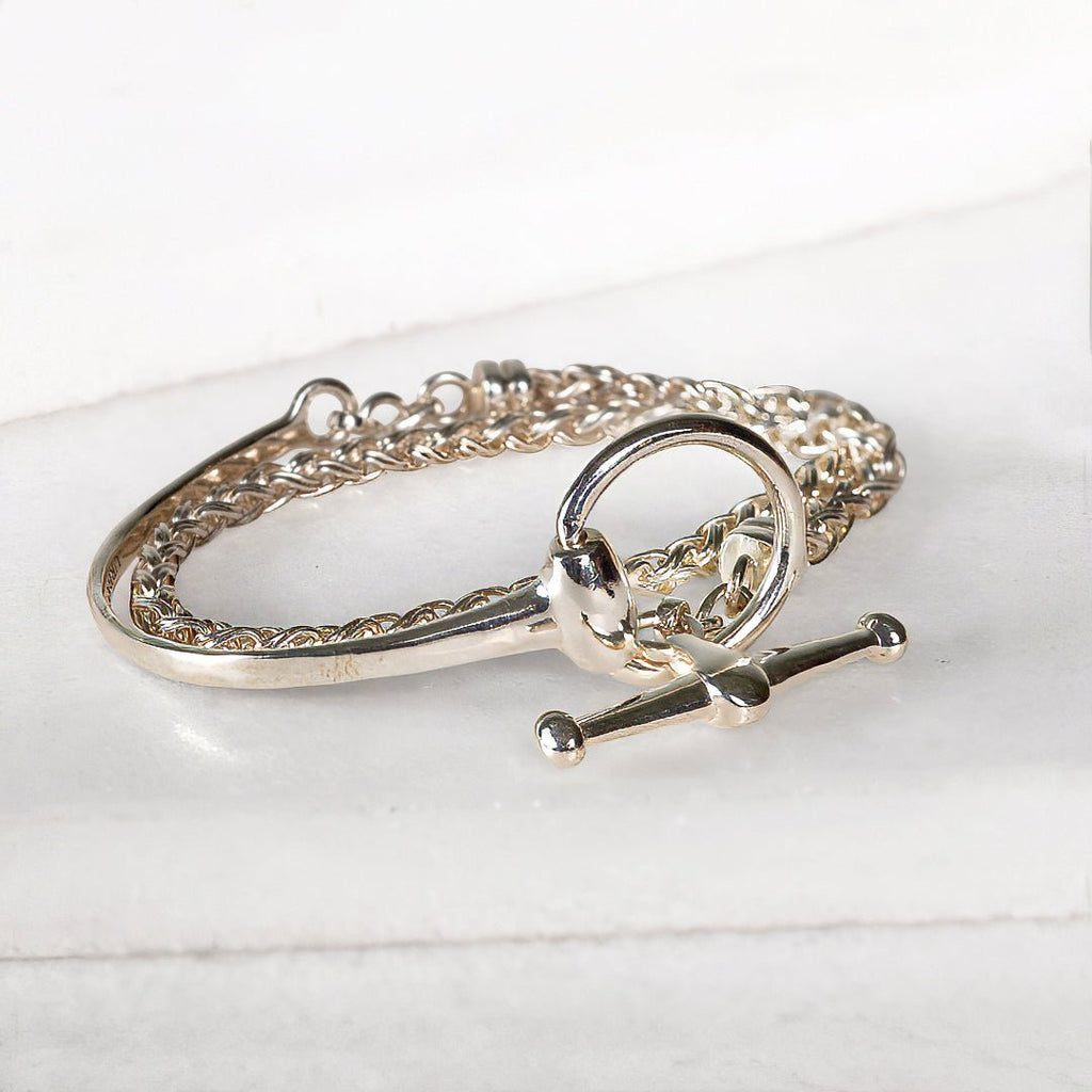 Odeza - Wrap Around Horse Bit Bracelet in Silver