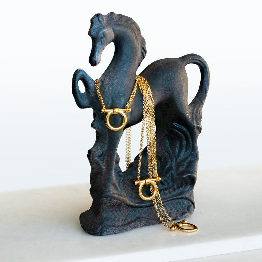 Orion - Equestrian Horse Bit Necklace in Gold
