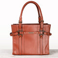 Paddock -  Halter Tote Luxury Leather Handbag in Cognac