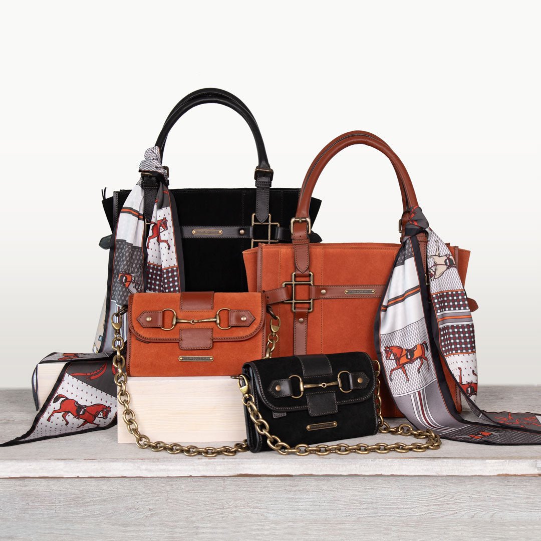 Paddock -  Halter Tote Luxury Leather Handbag in Cognac on Cognac