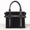 Paddock -  Halter Tote Luxury Leather Handbag in Black on Black