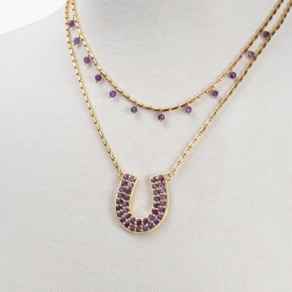 Prism - Amethyst Equestrian Horseshoe Necklace Or Choker