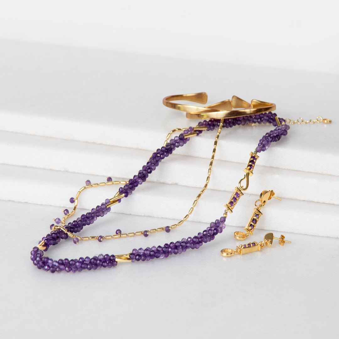 Prism - Amethyst Horseshoe Coin Earring