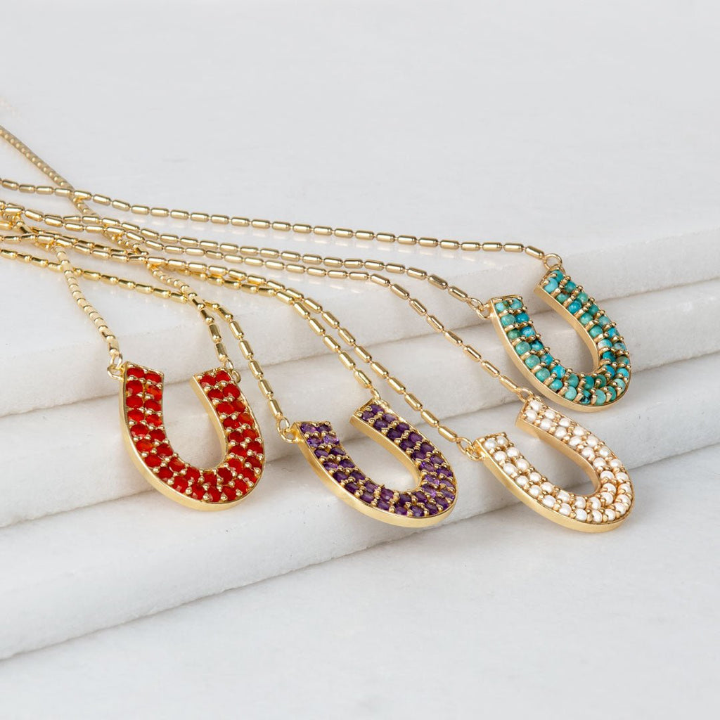 Prism - Amethyst Horseshoe Coin Earring