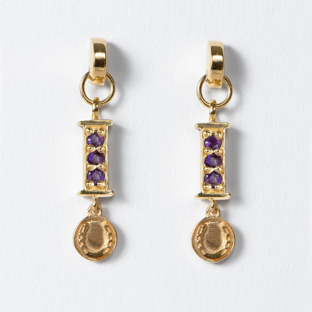 Prism - Amethyst Horseshoe Coin Earring