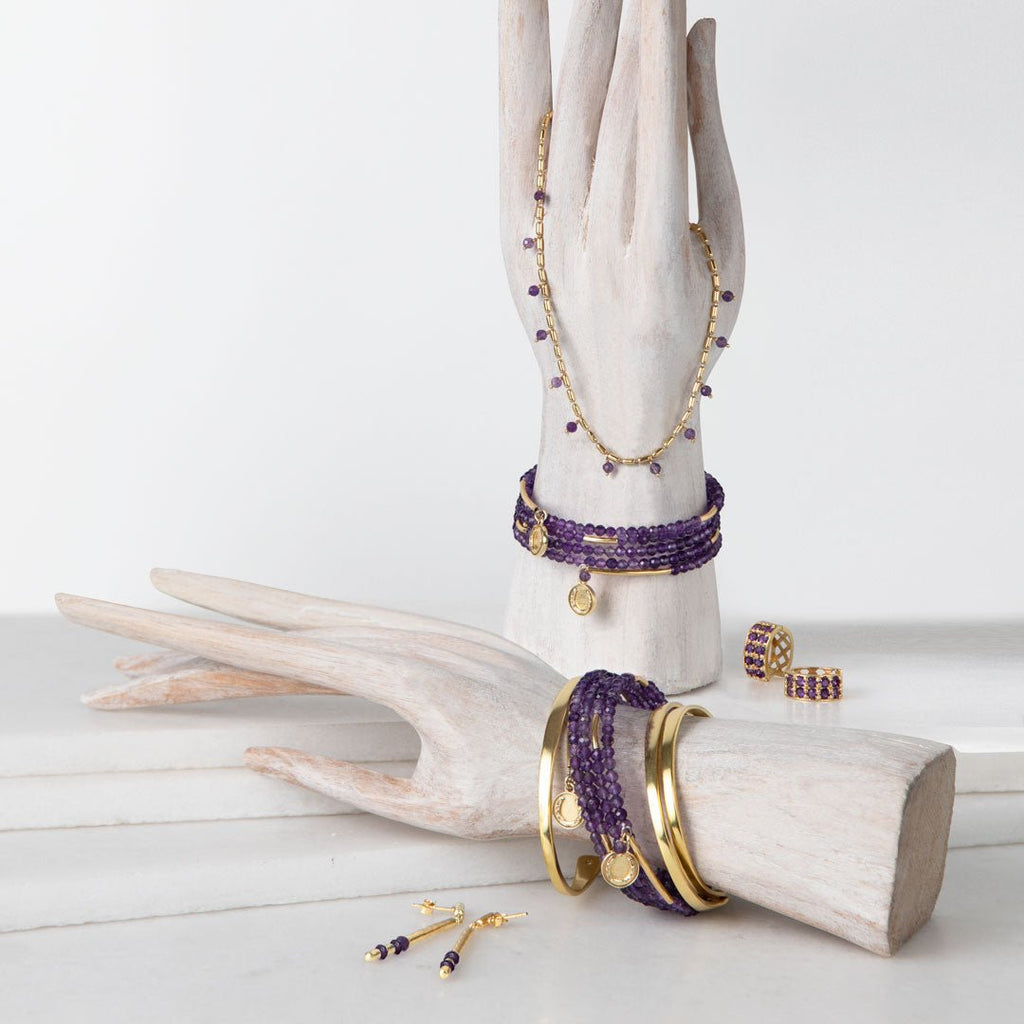 Prism - Amethyst Horseshoe Coin Equestrian Bracelet