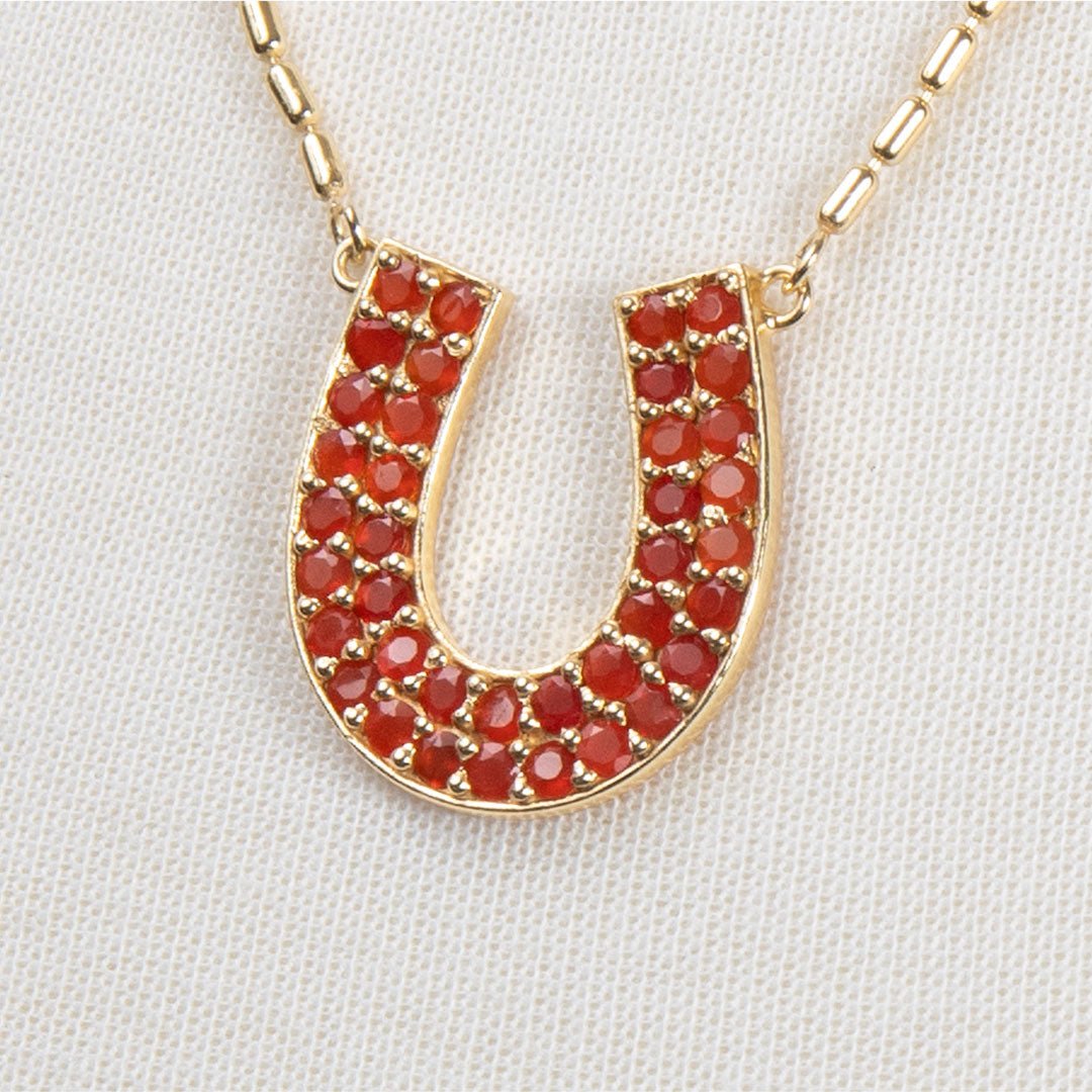 Prism - Carnelian Equestrian Horseshoe Necklace Or Choker