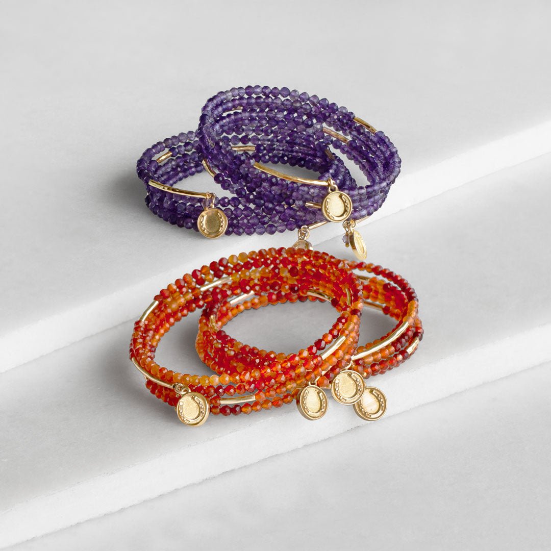 Prism - Carnelian Horseshoe Coin Equestrian Bracelet