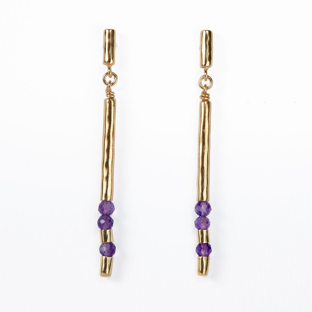 Prism - Linea Amethyst Equestrian Earring