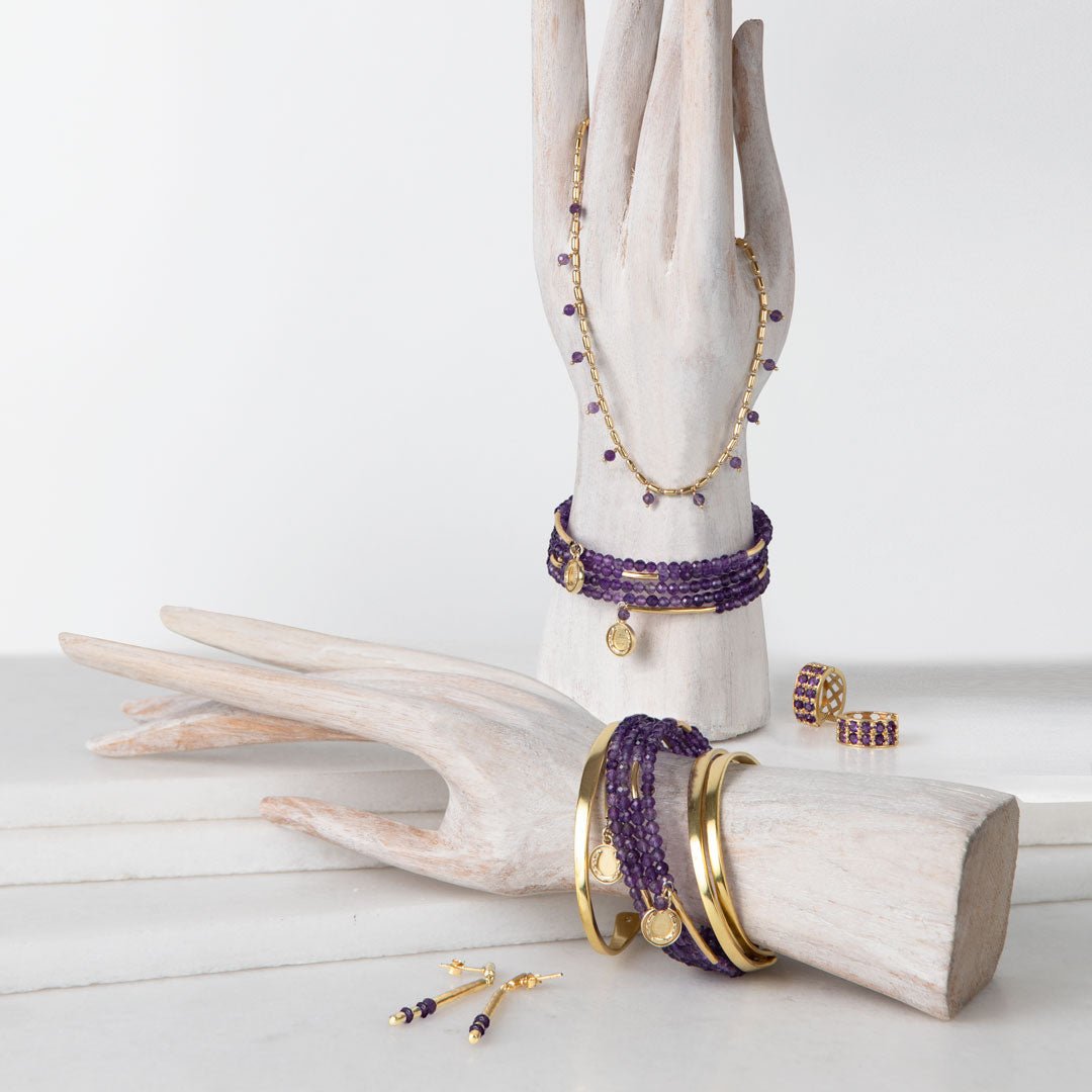 Prism - Linea Amethyst Equestrian Earring