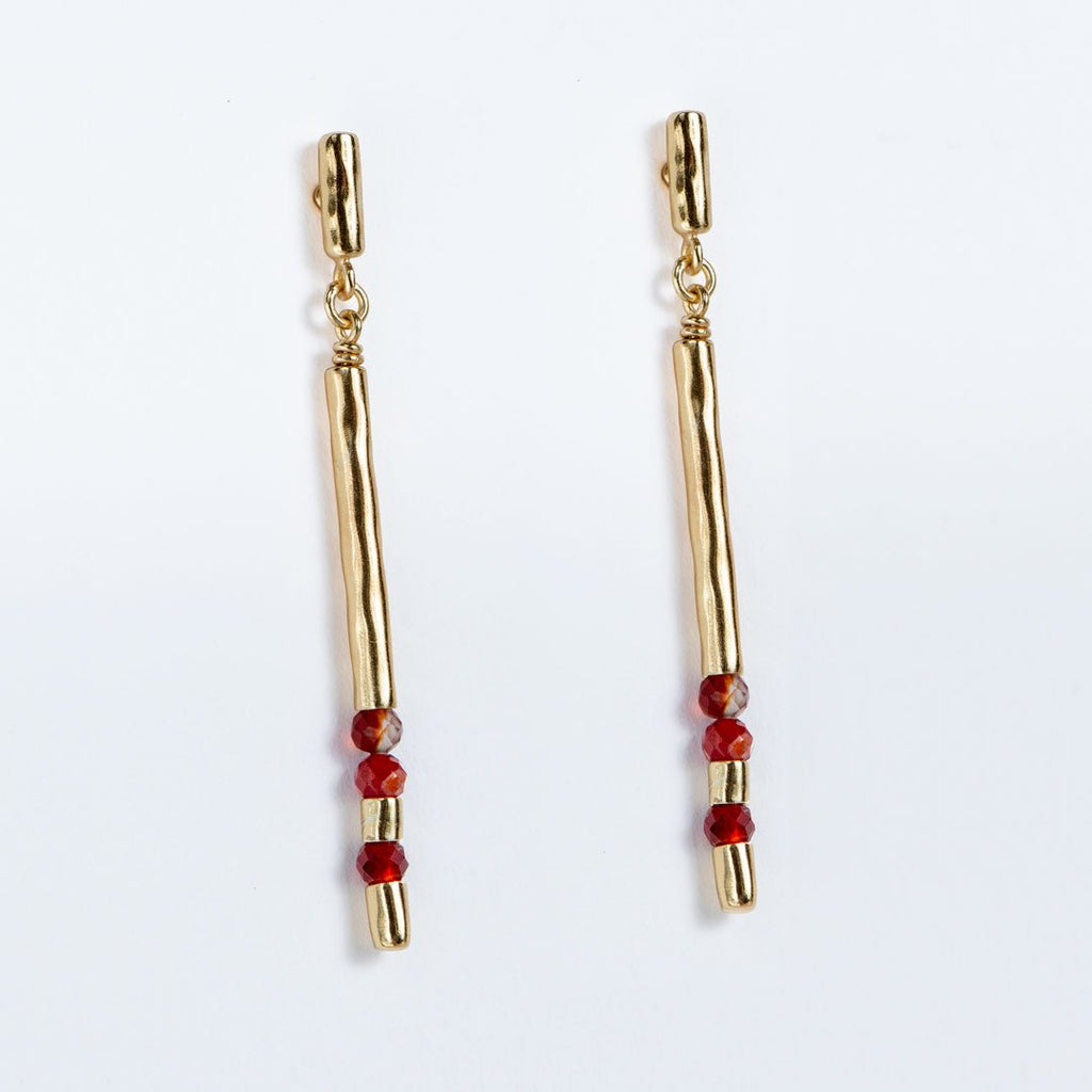 Prism - Linea Carnelian Equestrian Earring