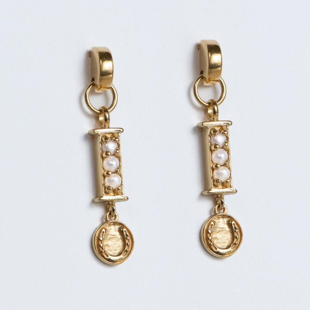 Prism - Pearl Horseshoe Coin Earring