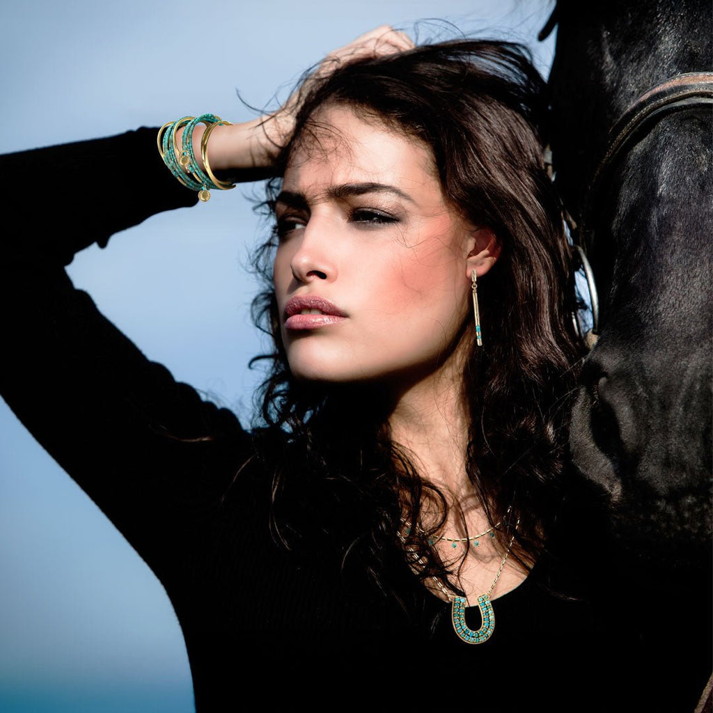 Prism - Linea Turquoise Equestrian Earring