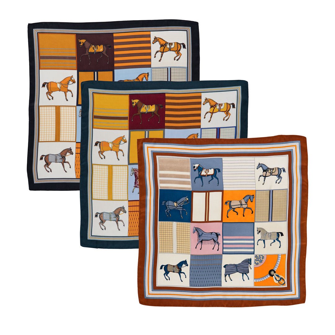 Signature - Stylized Equestrian Scarf in Black