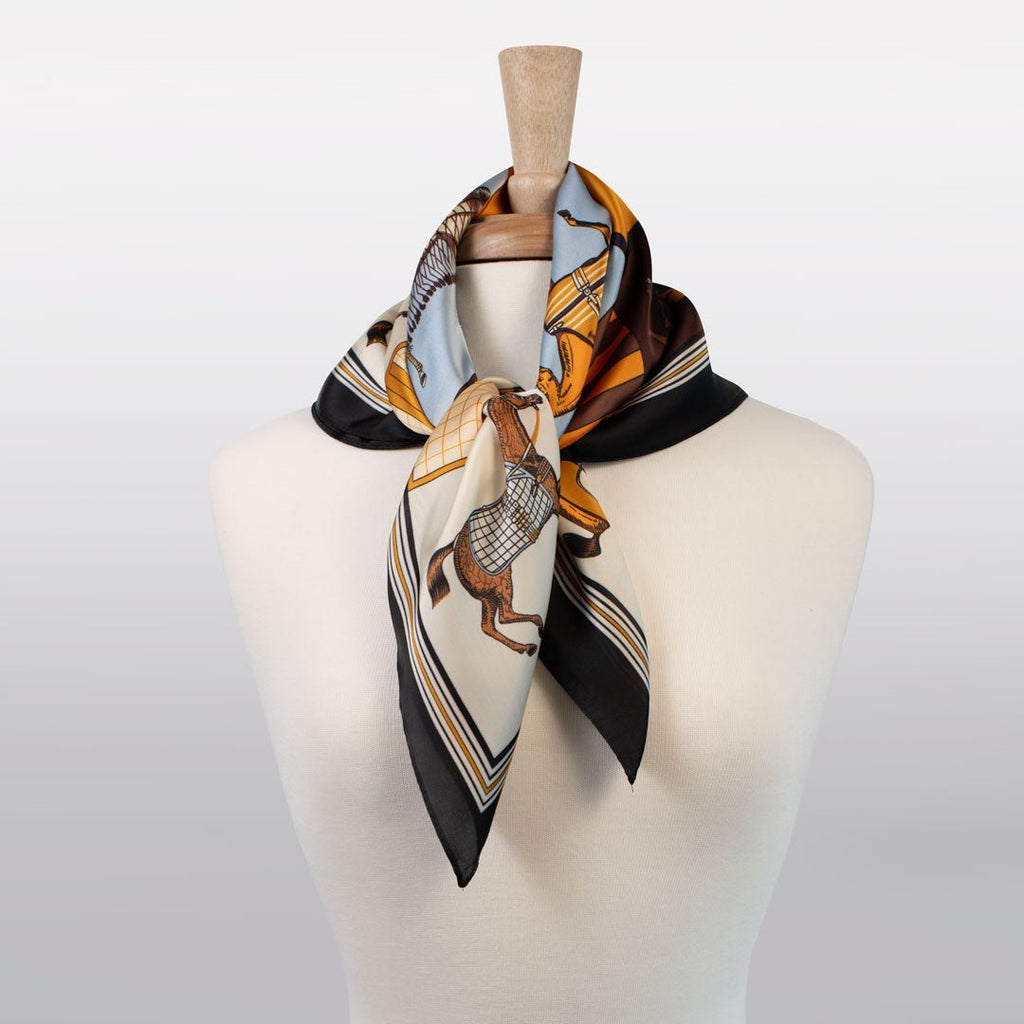 Signature - Stylized Equestrian Scarf in Black