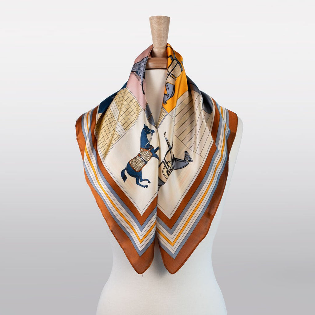 Signature - Stylized Equestrian Scarf in Deep Safron