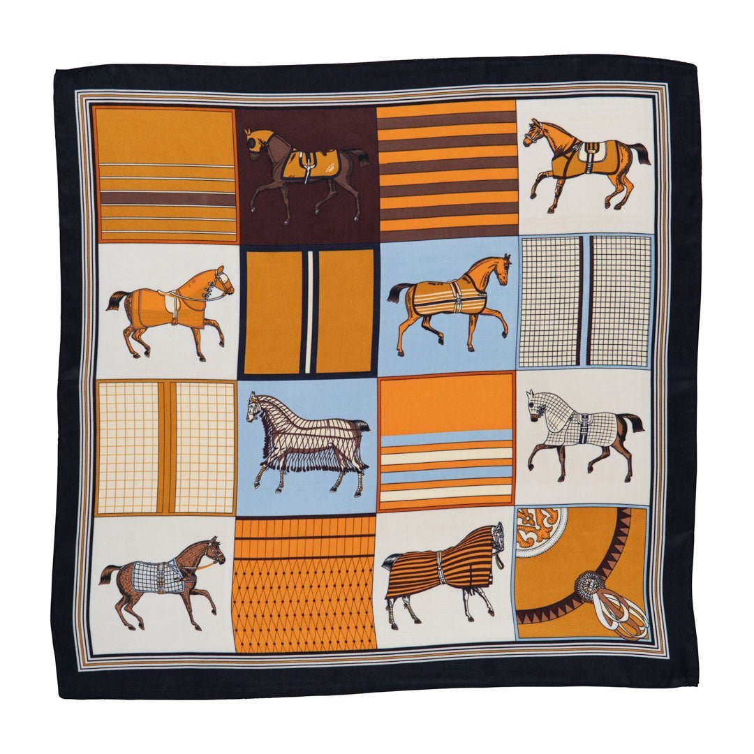 Signature - Oversize Equestrian Scarf in Black