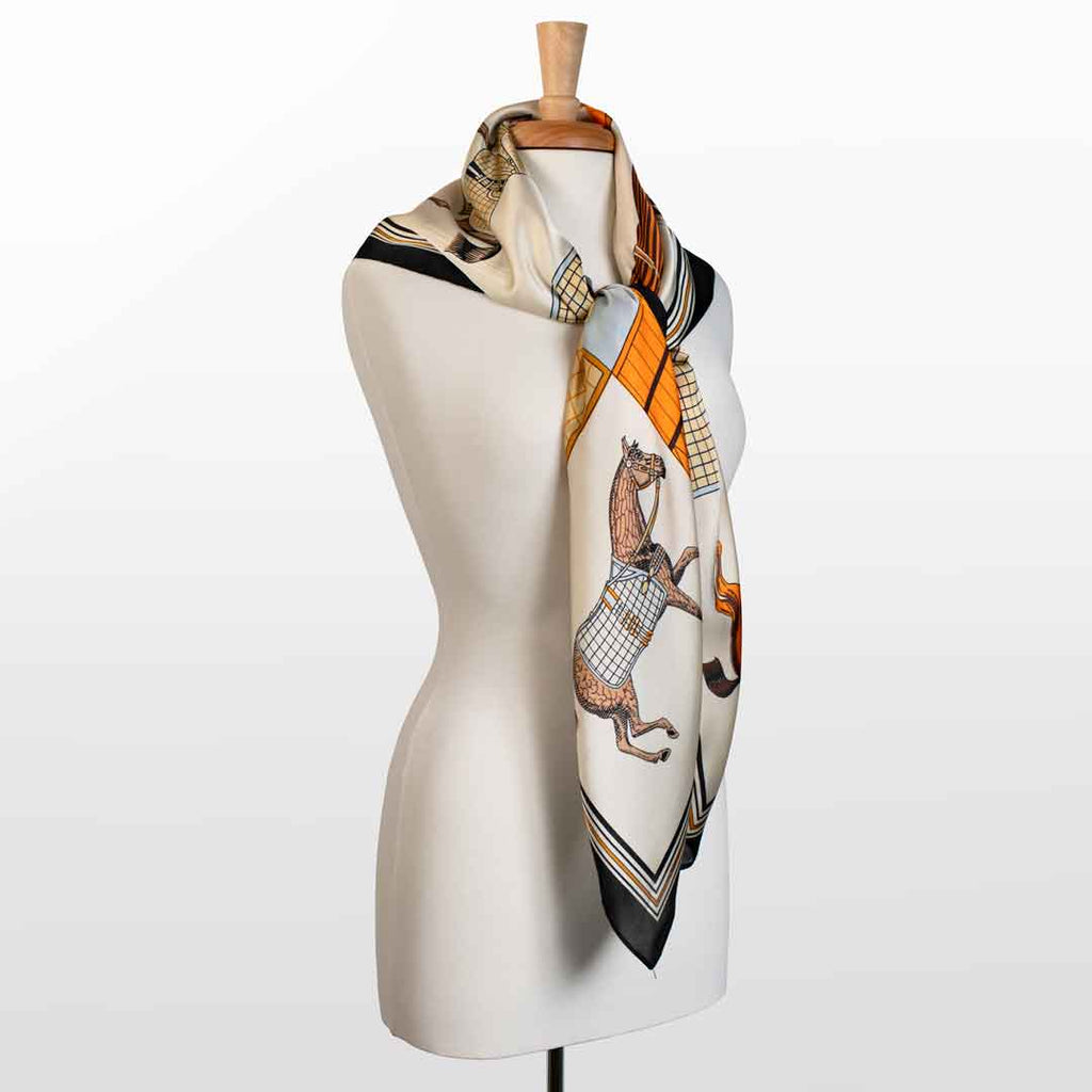 Signature - Oversize Equestrian Scarf in Black