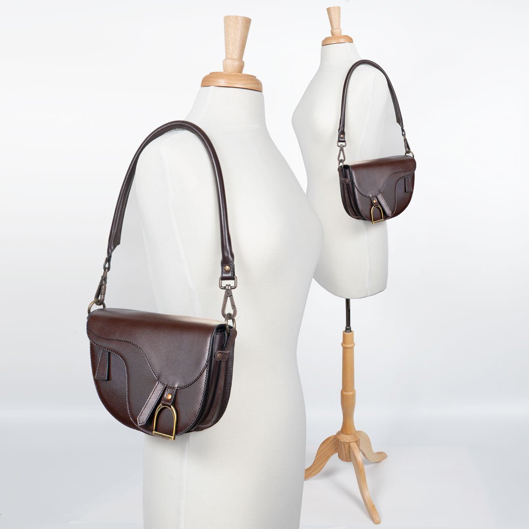 Signature Saddle Bag - Luxury Leather Handbag in Deep Brown
