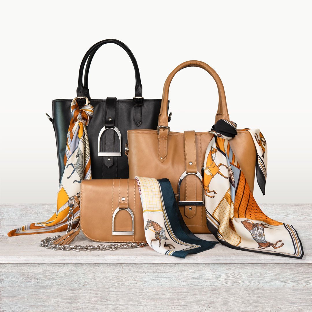Signature Stirrup - Riding Stirrup Crossbody Luxury Leather Handbag in Caramel