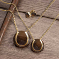 Smokey Topaz Horseshoe Necklace