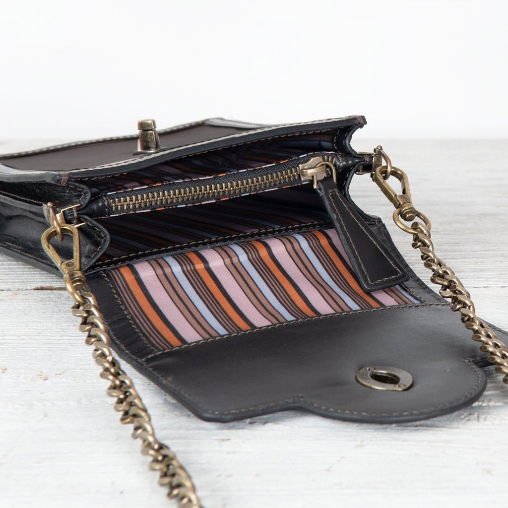 Talisman - Horse Bit Lock Phone Bag in Black