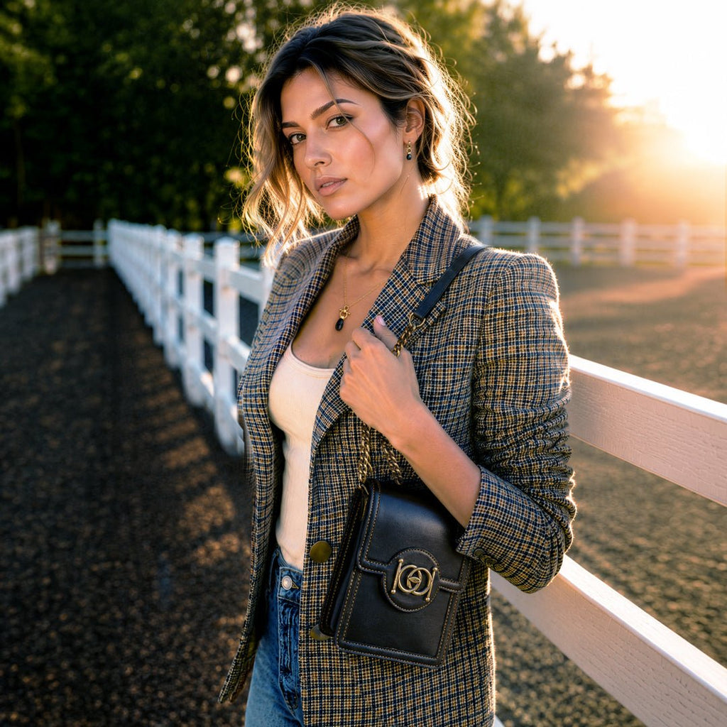 Talisman - Horse Bit Lock Phone Bag in Black