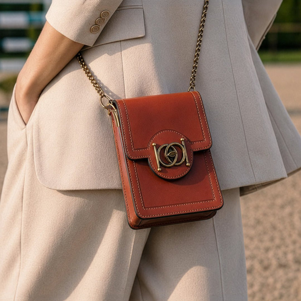 Talisman - Horse Bit Lock Phone Bag in Cognac