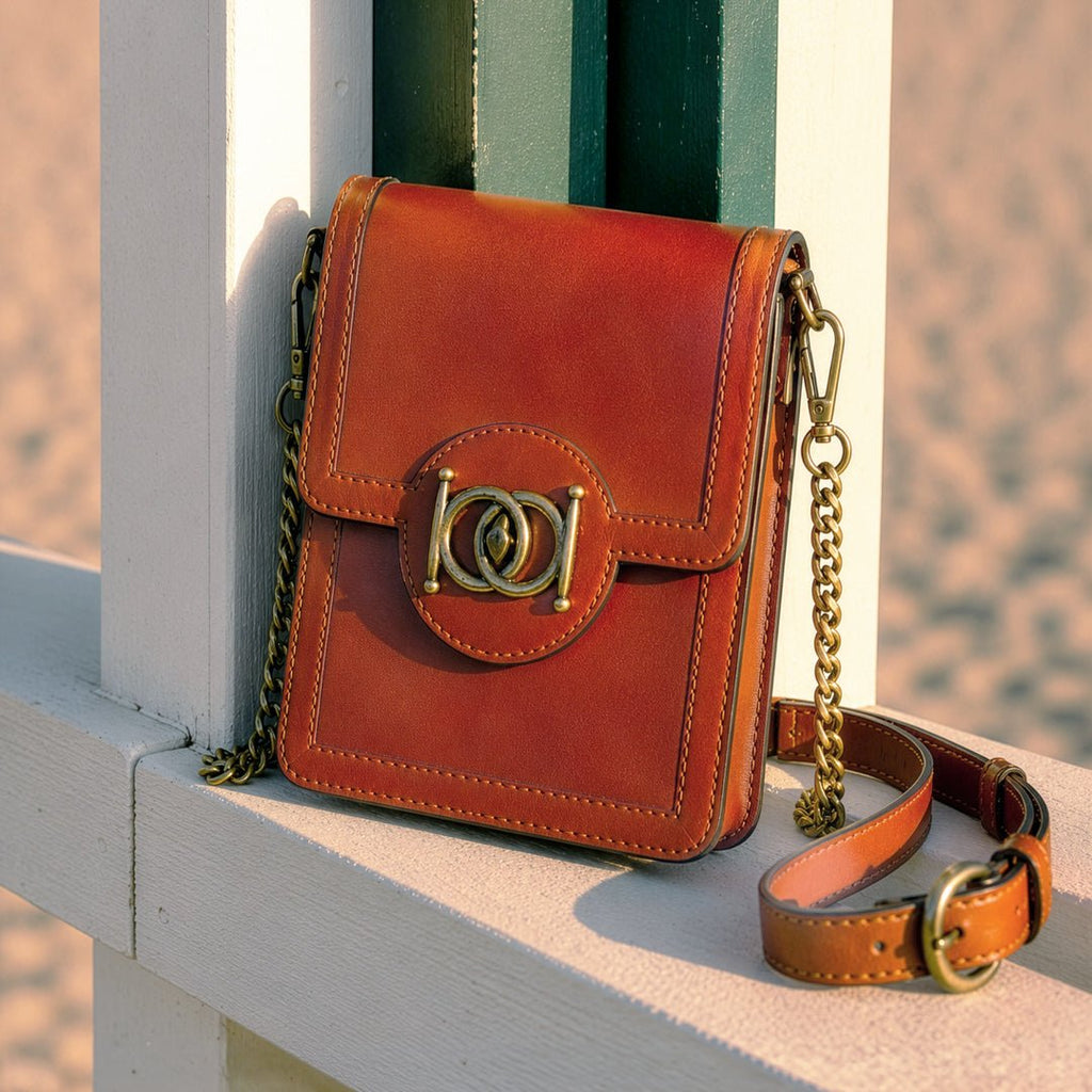 Talisman - Horse Bit Lock Phone Bag in Cognac