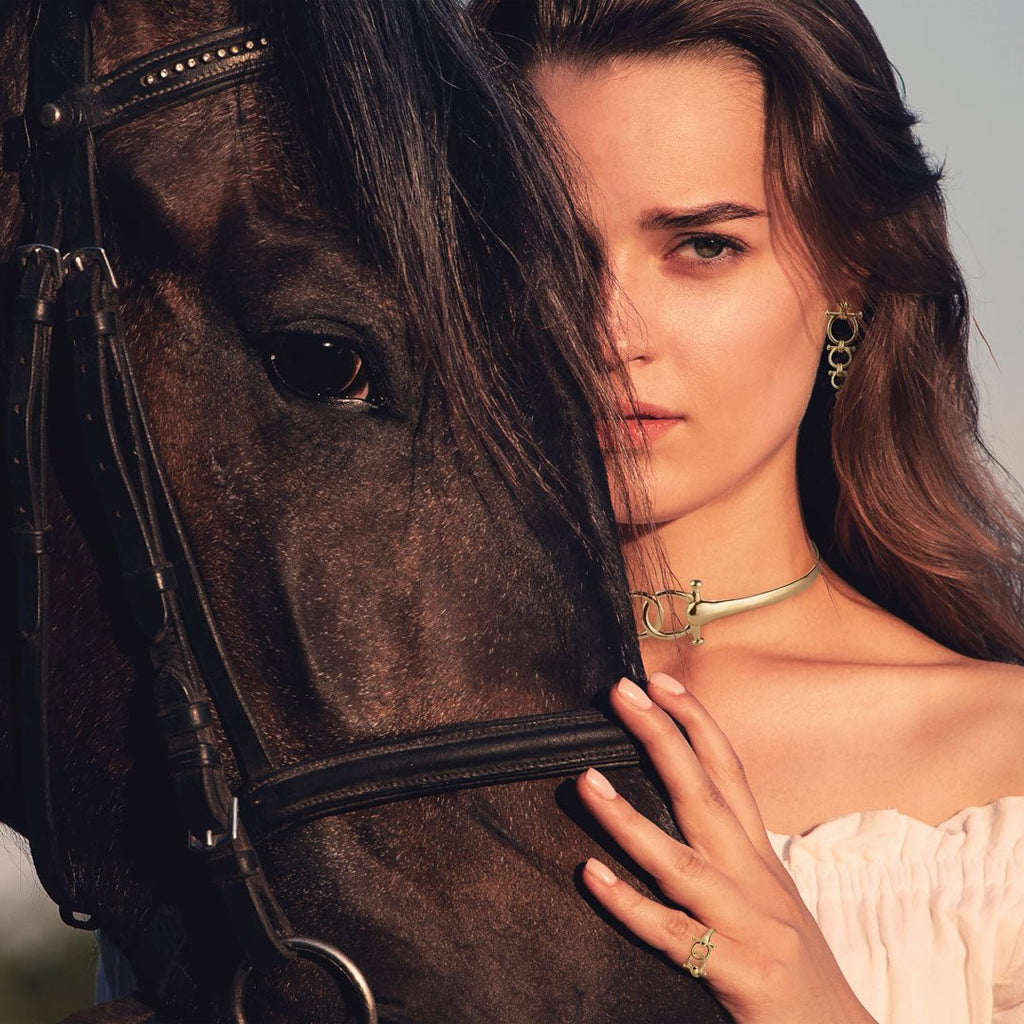 Talisman - Horse Bit Equestrian Ring in Gold