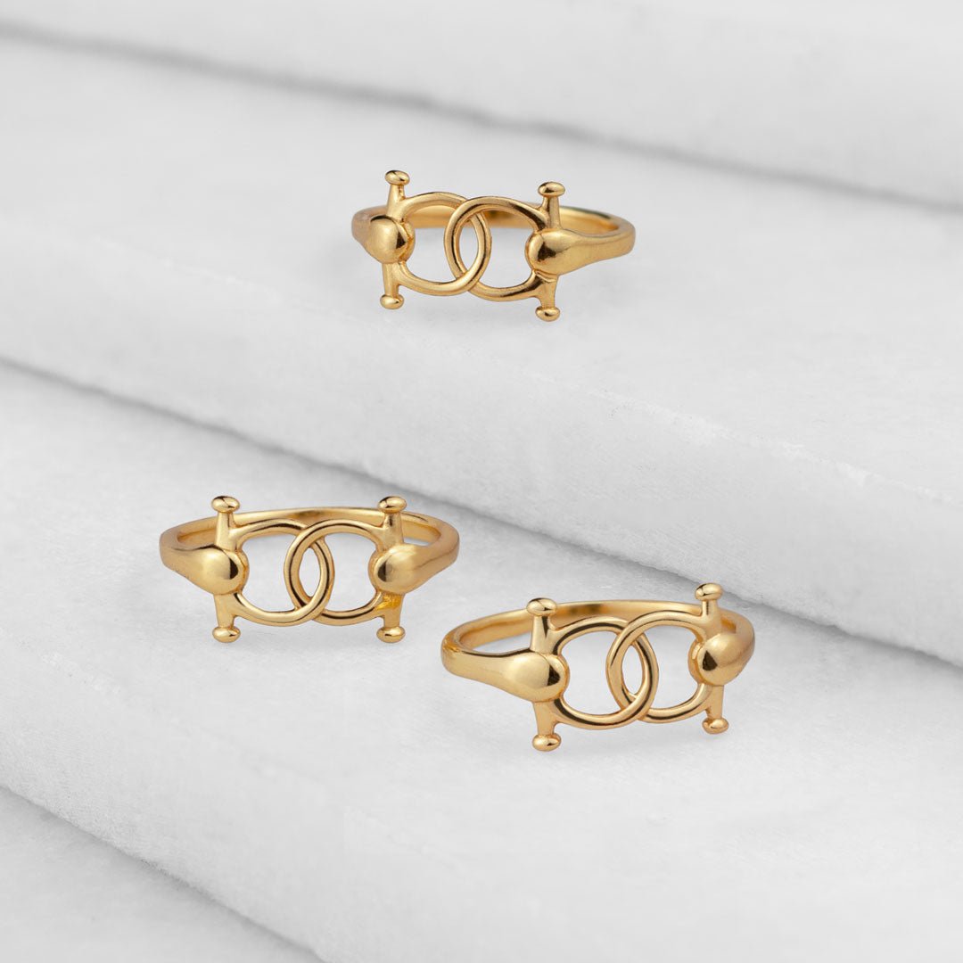 Talisman - Horse Bit Equestrian Ring in Gold
