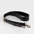 Wide Taper Bag Strap - Antique Brass and Black Leather